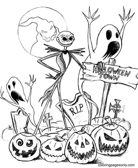 60 Nightmare Before Christmas Coloring Pages ColoringPagesOnly