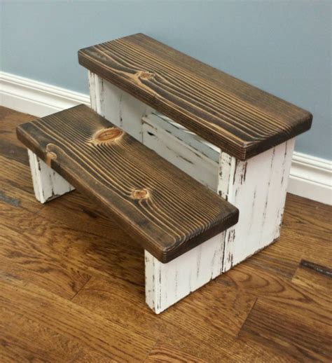 Rustic Step Stool Wood Stool Farmhouse Style By Rusticcharmliving