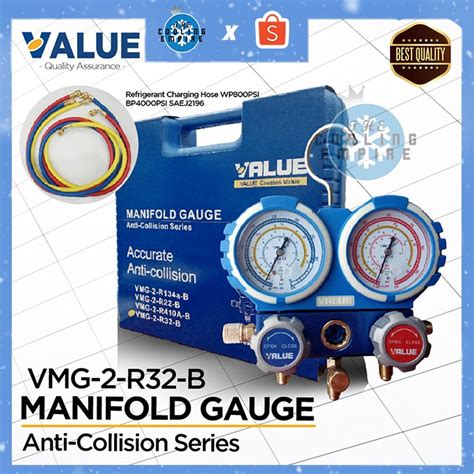 VALUE Dual Manifold Gauge VMG 2 R32 B MSS R410 Manifold Set Meter