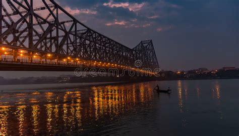 Howrah Bridge at the Time of Sunrise Stock Photo - Image of people ...