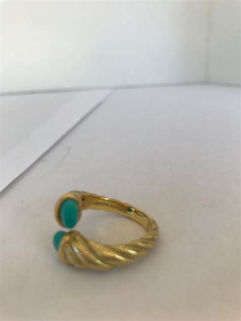 Judith Ripka Gold and Turquoise Ring - Gem