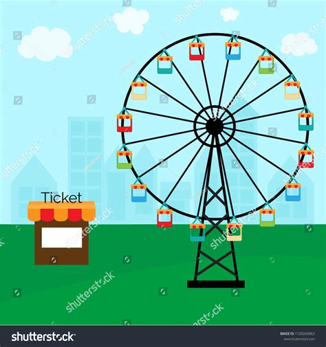 Color Ferris Wheel Vector Design Park Stock Vector Royalty Free