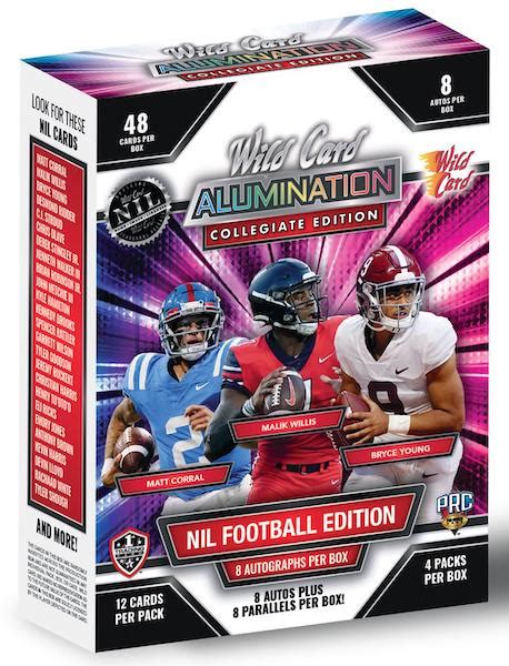 2021 Wild Card Alumination NIL Collegiate Football Checklist Set Info