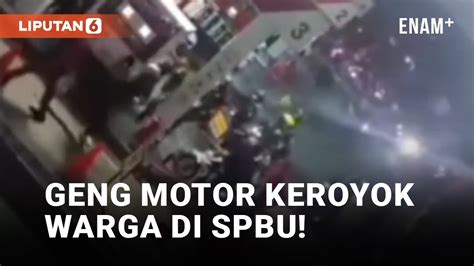 Brutal Geng Motor Bandung Keroyok Warga Di SPBU Liputan6 YouTube