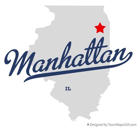 Map of Manhattan, IL, Illinois