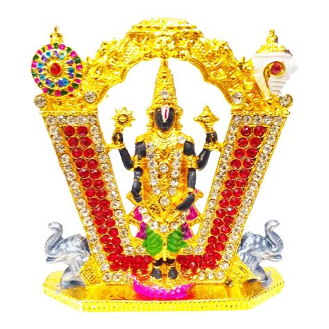 Buy Fabzone Gold Plated With Stone Finish Lord Venkateswara Statue