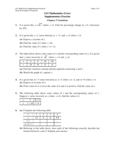 Pdf Practice Variation Functions Page Answer Key Pdf T L Charger