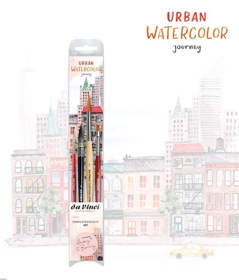 Da Vinci Urban Journey Watercolour Set 4 szt komplet pędzli