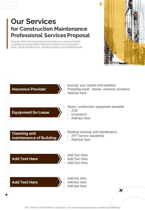 Our Services For Construction Maintenance Professional Services