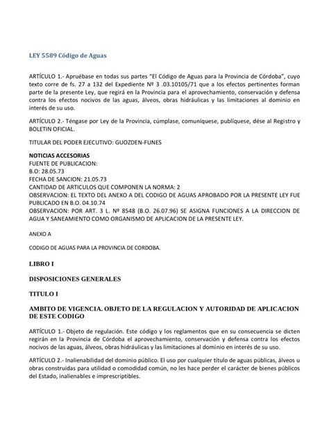 Pdf Apru Base En Todas Sus Partes El C Digo De Aguas Digo