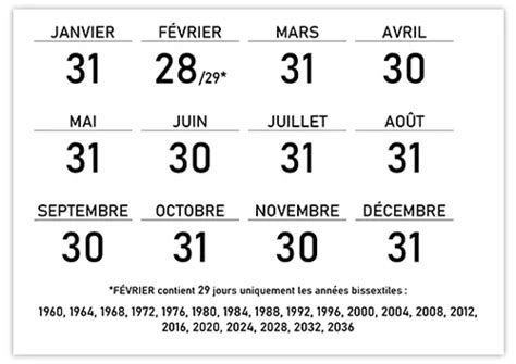 Combien De Jours En Mois Calendrier Su