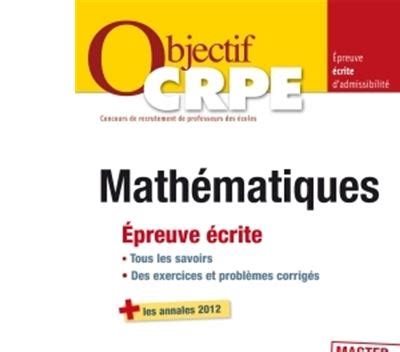 Les Mathématiques au nouveau CRPE épreuve écrite d admissibilité