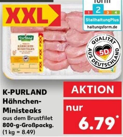 K PURLAND Hähnchen Ministeaks 800 g Großpackg Angebot bei Kaufland