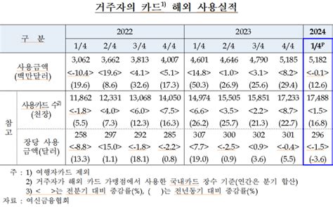 해외여행 늘었지만 직구 감소1분기 카드 해외사용액 전년比 126↑