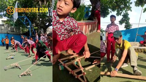 Siswa Sdn 2 Manangga Bergembira Membuat Alat Permainan Dari Bambu