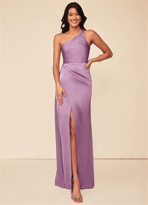 Azazie Maron Stretch Satin Dress Wisteria Bridesmaid Dresses Azazie Ca