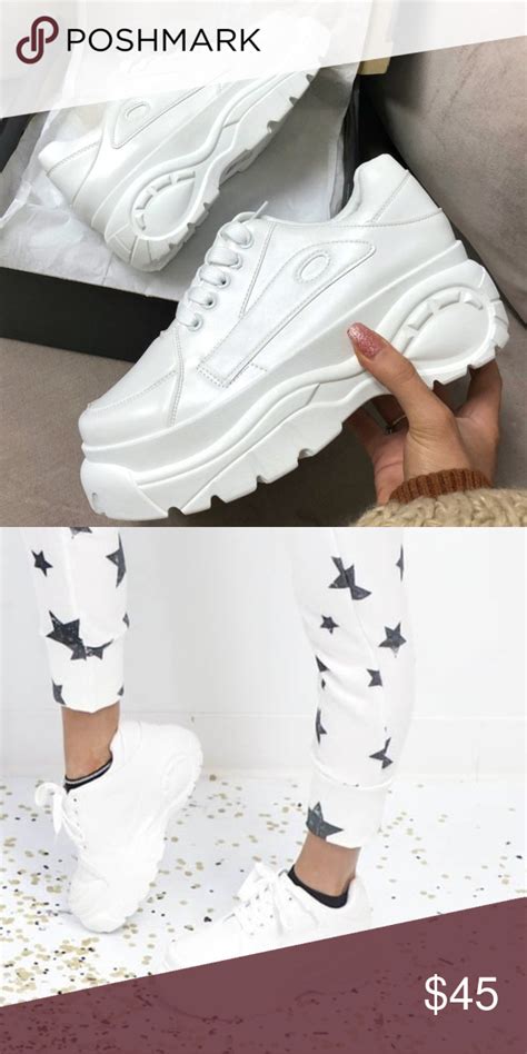 Chunky White Platform Tennis Shoes