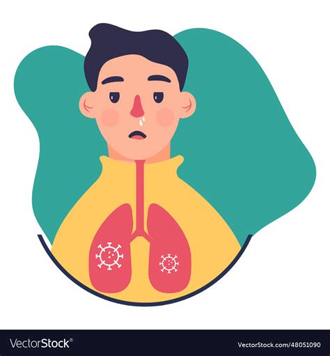 Covid 19 Symptom Character Lungs Royalty Free Vector Image