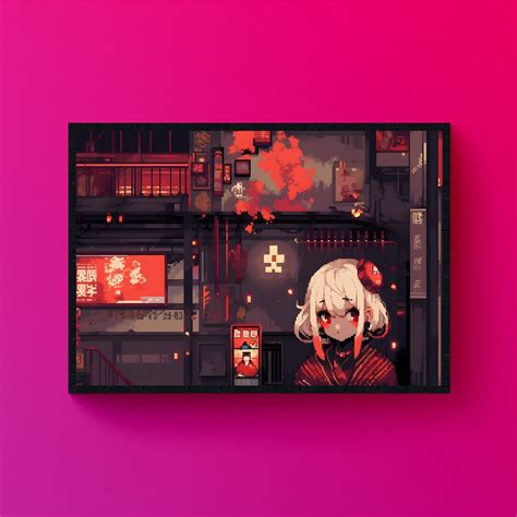 Anime Girl Japan Pixel Art Digital Car Art Instant Download - Etsy