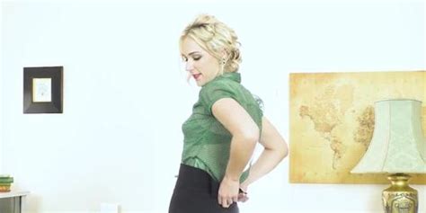 Office Girl Strips Off Retro Lingerie Wanks Off In Nylons Aston Wilde Tnaflix