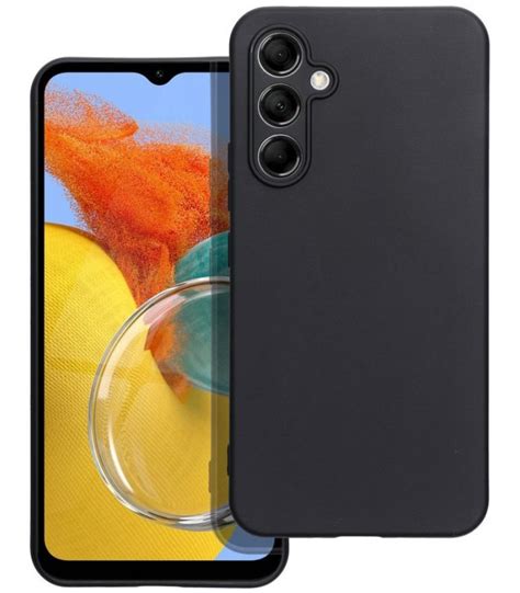 Matinis juodas dėklas Samsung Galaxy M14 5G telefonui Matt Case