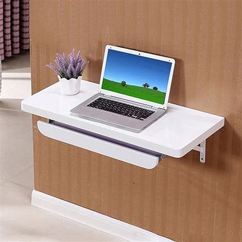 Foldable Wall Mounted Laptop Table With Keyboard Tray Fold Down Dining