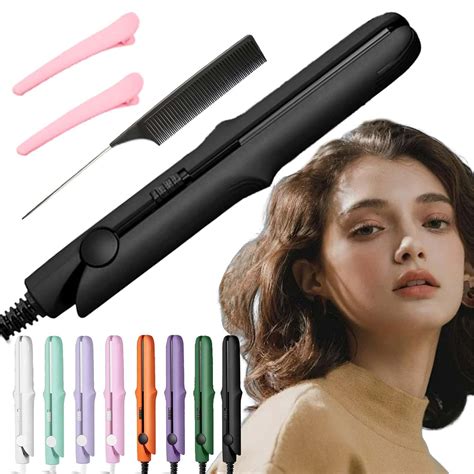 Amazon Ezghar In Mini Curling Wand Flat Iron Hair Straightener