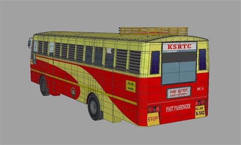 3d Model Ksrtc Bus Model Vr Ar Low Poly Cgtrader