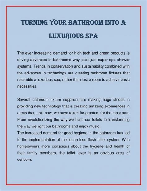 Ppt Transform Your Bathroom Into A Luxurious Oasis Powerpoint