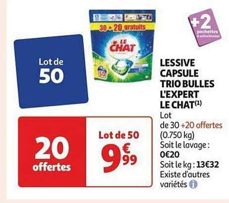 Promo Lessive Capsule Trio Bulles L Expert Le Chat Chez Auchan