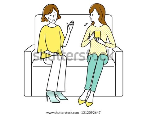 Mother Daughter Talking Stock Vector Royalty Free 1312092647