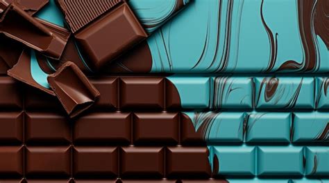 Premium Photo Chocolate Turquoise Delight Strips In The Style