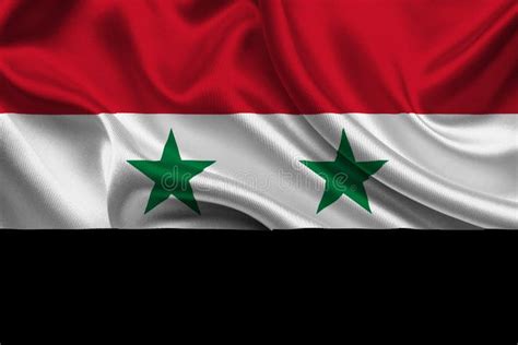 High Detailed Flag Of Syria National Syria Flag Asia Stock