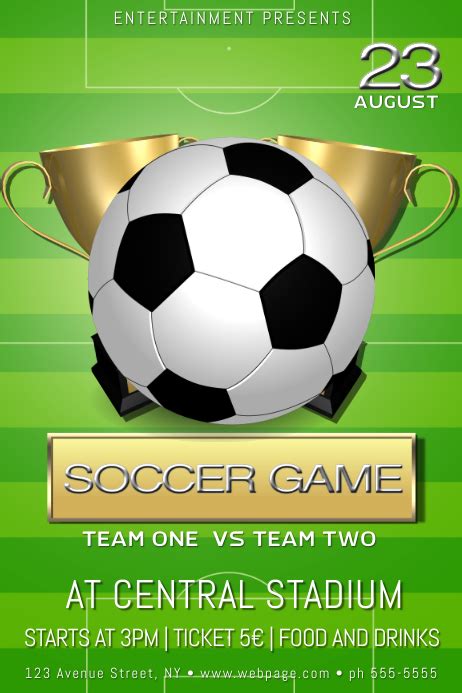 Soccer Football Game Poster Template Postermywall