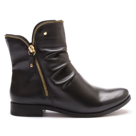 Bota Coturno Feminina Kader Woman Couro Vegetale Preto Loja Calprado