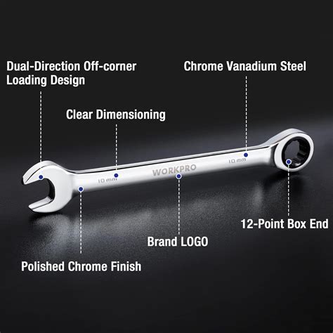 Workpro Piece Ratcheting Combination Wrench Set Teeth Combo