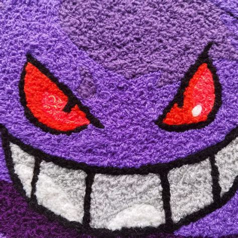 Pok Mon Anime Rug Handmade Gengar Rug Custom Rug For Rooms And Living