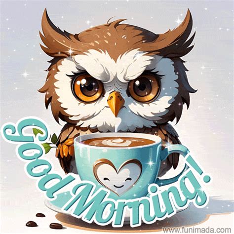 Good Morning With A Wise Owl And Coffee Download On