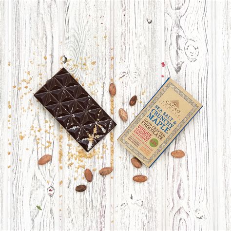 Sea Salt And Crunchy Maple Chocolate Bar 80g — Cacao Temple Artisan