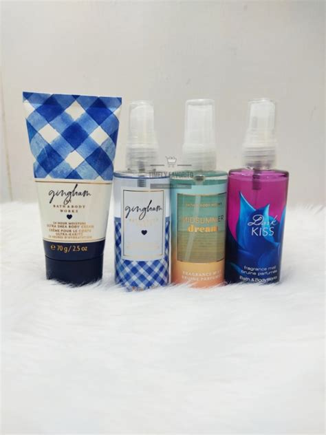 Bbw Gingham Dark Kiss Dahlia Fine Fragrance Mist Ml Travel Size