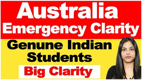 Australia Emergency Clarity I Genune Indian Students Big Clarity I