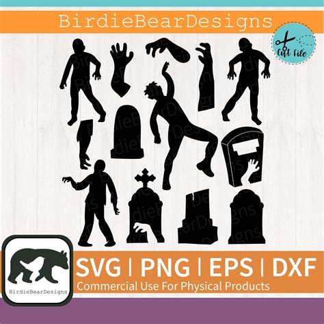 Zombie Svg Zombie Svg Bundle Zombie Hand Svg Zombie Silhouette Cute