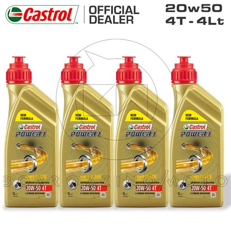 4LT OLIO MOTORE LUBRIFICANTE MINERALE CASTROL POWER 1 4T 20W50 PER MOTO