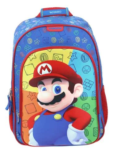 Mochila Escolar Grande Chenson Mario Bros Colores Mb65621 9 Playba