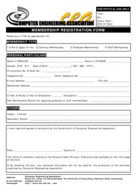 Fillable Online Eee Hku Membership Registration Form Department Of