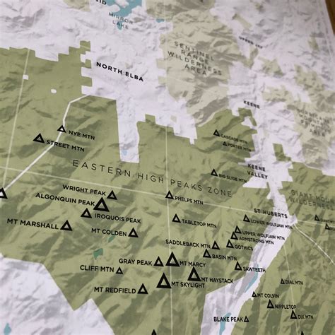 Adirondack High Peak Map New York State Topographic Map Home Etsy Denmark