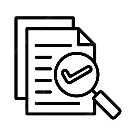 Icono De L Nea De Revisi N Vector Png Dibujos Evaluar Documento