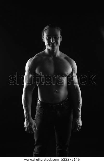 Blackandwhite Portrait Naked Torso Male Bodybuilder Stock Photo 522278146 Shutterstock
