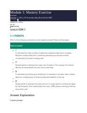 Module 1 Mastery Docx Module 1 Mastery Exercise Attempts Attempt 1