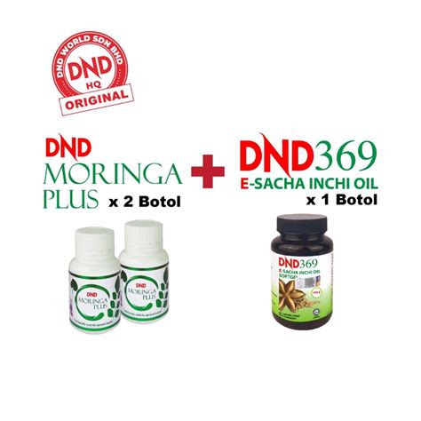 DND Moringa Plus 2 Botol X 60 Biji DND 369 E Sacha Inchi Oil